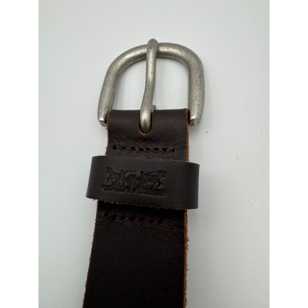 Levis Mens Brown‎ Full Grain Bovine Leather Belt Silver Buckle 172571-4-29